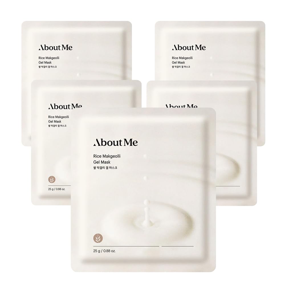 Rice Makgeolli Gel Mask - Hydrating Face Mask with Fermented Rice Wine for Smooth, Bright Skin, Vegan (5 Sheets)