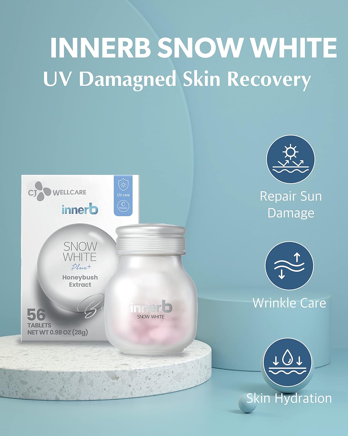 INNER B Snow White 500mgx56 Tablets UV+ Antioxidant Care(4 weeks suppl ...