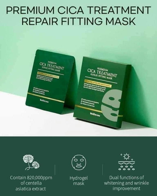 WellDerma Premium Cica Treatment Repair Fitting Mask