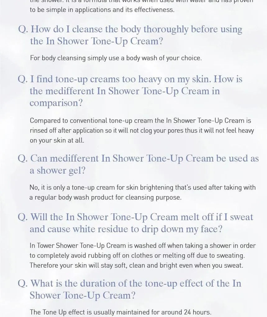 Medifferent - In-Shower Tone Up Cream