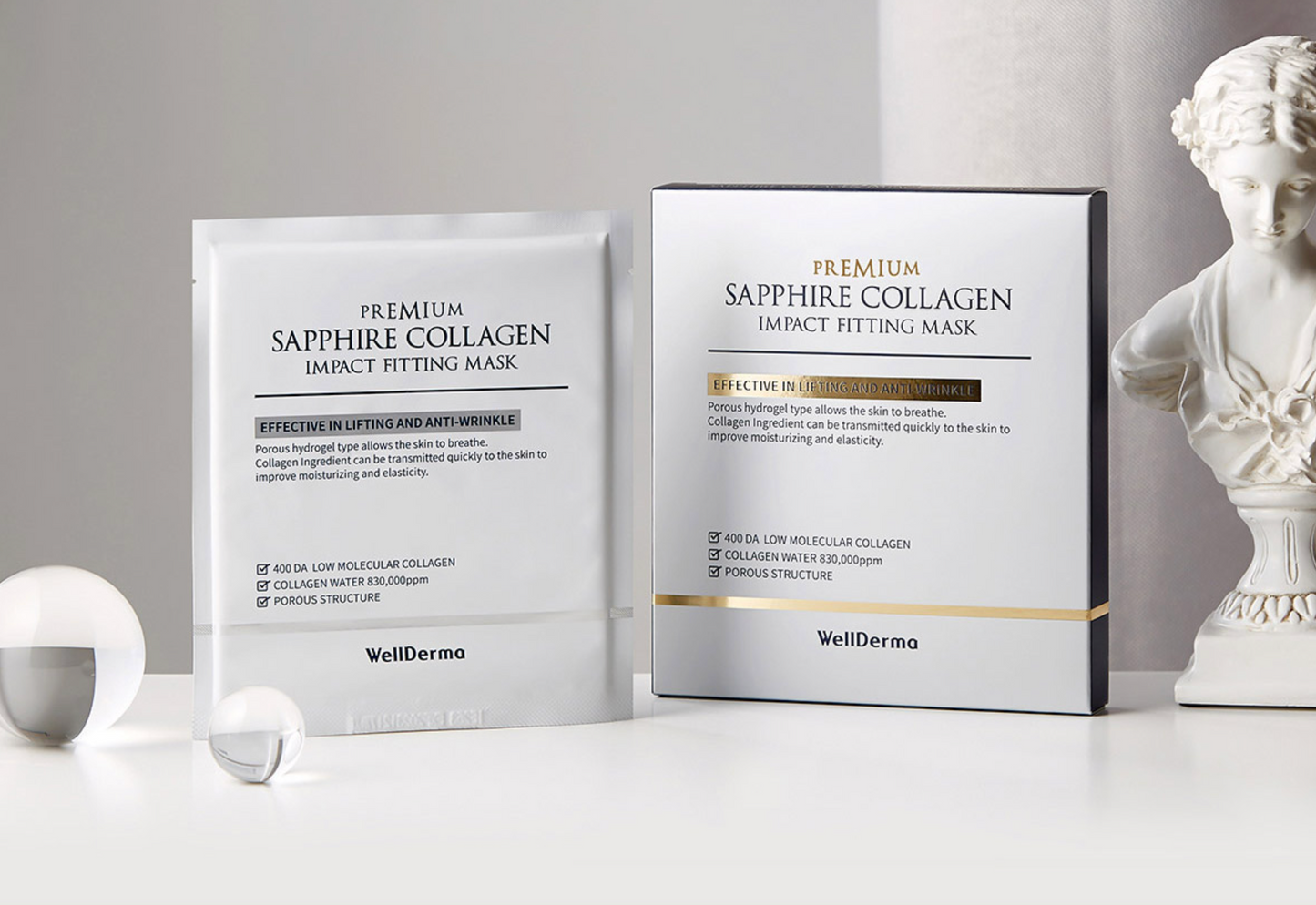 WellDerma Premium Sapphire Collagen Impact Fitting Mask