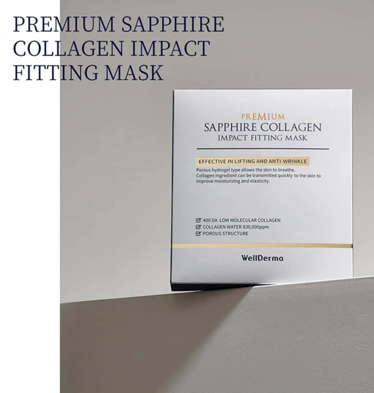 WellDerma Premium Sapphire Collagen Impact Fitting Mask